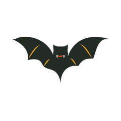 happy halloween, little bat trick or treat party celebration flat icon design