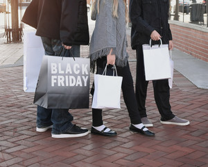 Family Shopping with Bags