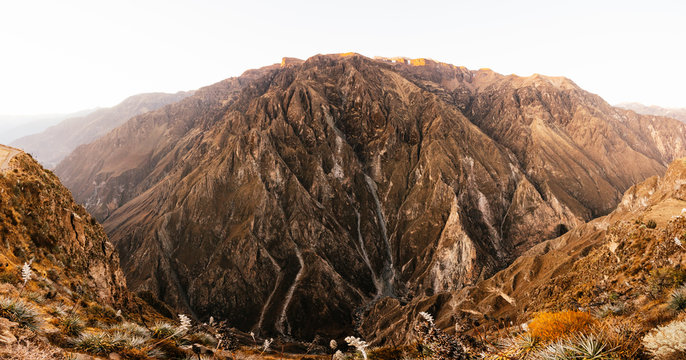 Amazing view of canyon in the andes mountain
