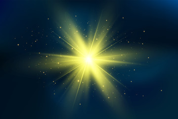 Glow isolated yellow light effect, lens flare