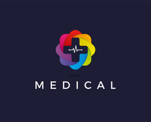 Fototapeta na wymiar minimal medical logo template - vector illustration