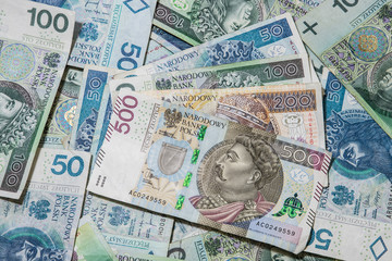 Fototapeta na wymiar Polish money. Banknotes from Poland