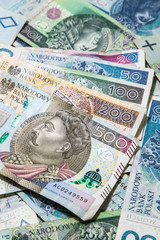 Polish money. Banknotes from Poland