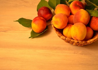 apricots on a wooden table