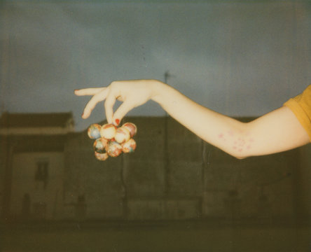 Old Polaroid photo of Christmas decoration