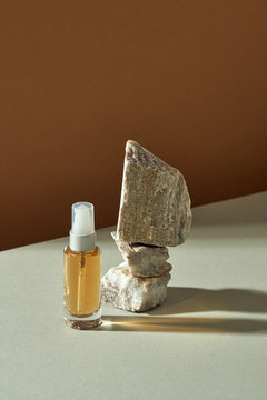 Natural cosmetic serum, skincare bottle packaging