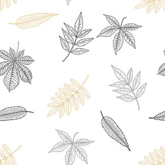 Seamless Autumn pattern. Wallpaper, background beautiful, cute, trendy bright print