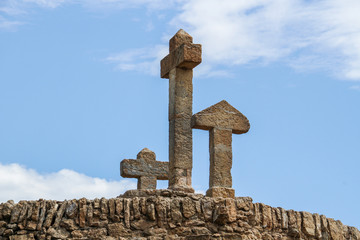 Turo de Les Tres Creus, in Park Guell, in Barcelona, spain