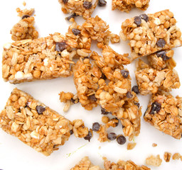 peanuts butter chocolate bar isolated on background