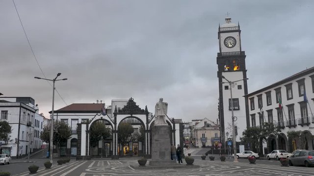 Public Square Outside Main City Gates (Portas Da Cidade) of Ponta Delgada,