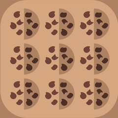 Flat design chocolate chip cookie background