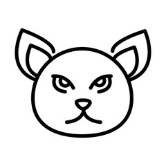 cute cat face feline character animal line icon design