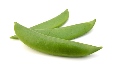 fresh green peas isolated on a white background