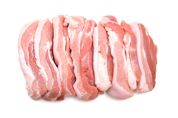 Pork belly isolated on white background