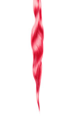 Pink shiny hair on white background, isolated