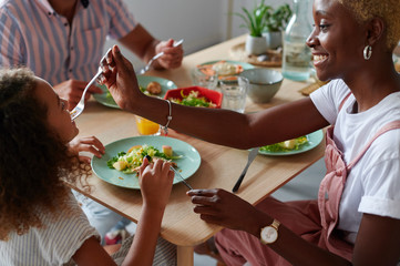 Family having a healthy meal together