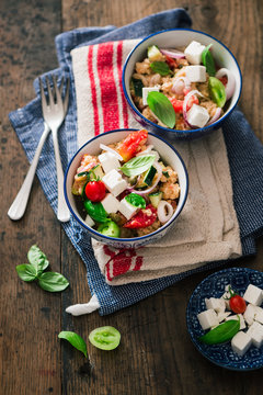Bread salad or 'panzanella'