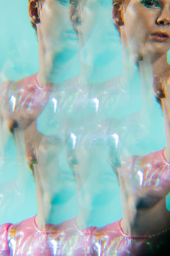 Kaleidoscopic reflection of futuristic model