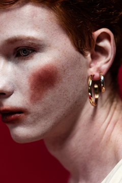 Man with retro makeup