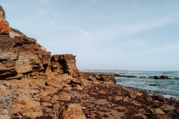 Fototapeta na wymiar Impresionantes vistas de la playa de la barrosa en chiclana, cadiz, andalucia españa