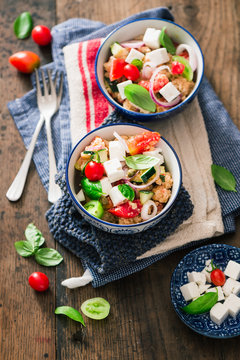 Bread salad or 'panzanella'
