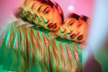 Kaleidoscopic reflections of Asian futuristic model