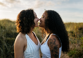 Portrait of two girlfriends