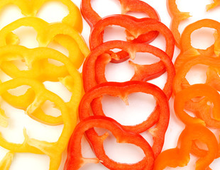 Sliced pepper isolated on background