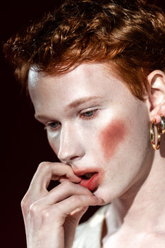 Man with retro makeup