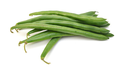 Green beans isolated on a white background