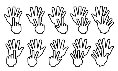 手指アイコン　数字(6~10)