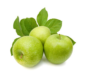 Perfect Fresh Green Apple Isolated on White Background