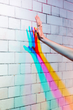 Female harm under colored lights