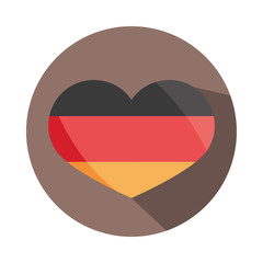 Naklejka premium oktoberfest beer festival, german flag shaped heart celebration german traditional block and flat icon