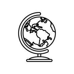 world geography tool icon, line style