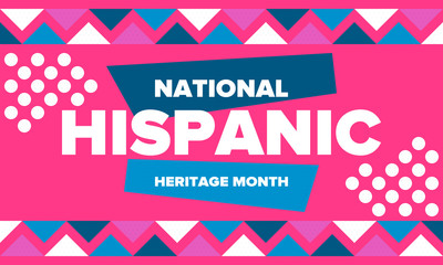 National Hispanic Heritage Month in September and October. Hispanic and Latino Americans culture. Celebrate annual in United States. Poster, card, banner and background. Vector illustration