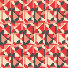 Beautiful of Colorful Geometric Pattern with Triangles and Quarter  Circles, Repeated, Abstract, Illustrator Pattern Wallpaper. Image for Printing on Paper, Wallpaper or Background, Covers, Fabrics