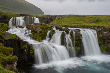 Kirkjufellsfoss waterfall in Snaefellsnes peninsula in Iceland