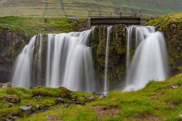 Obraz premium Kirkjufellsfoss waterfall in Snaefellsnes peninsula in Iceland