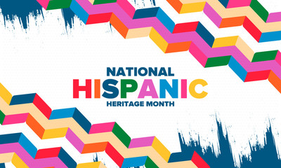 National Hispanic Heritage Month in September and October. Hispanic and Latino Americans culture. Celebrate annual in United States. Poster, card, banner and background. Vector illustration