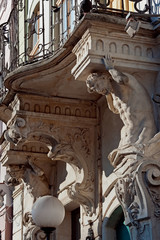 Decorative corbel of old rococo building on Market Square in Lviv Ukraine © havoc