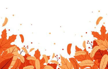 Autumn Fall Season Leaf Greeting Invitation Card Beautiful Nature Background