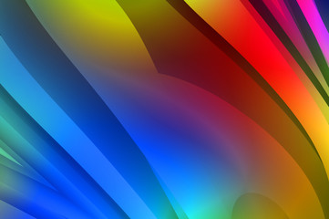 Abstract background with colorful gradient. Vibrant graphic wallpaper with stripes design. Fluid 2D illustration of modern movement.