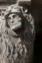 Closeup of amazing corbel on the old building on Market Square in Lviv, Ukraine © havoc