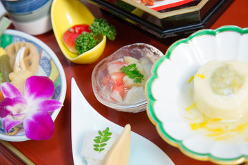 旅館の懐石料理