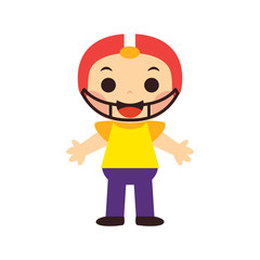Boy with a baseball helmet - Vector illustration