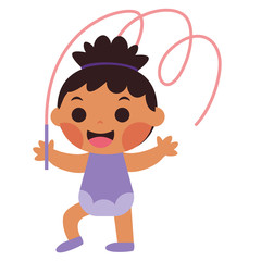 Isolated rhythmic gymnast girl. Sports icon - Vector