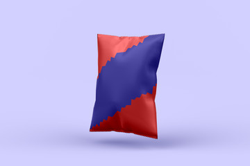 Potato chips pack 3d render mockup for product design.Photoshop file.