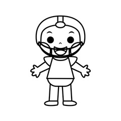 Boy with a baseball helmet - Vector illustration