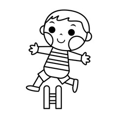 Fototapeta premium Isolated boy jumping. Sports icon - Vector illustration